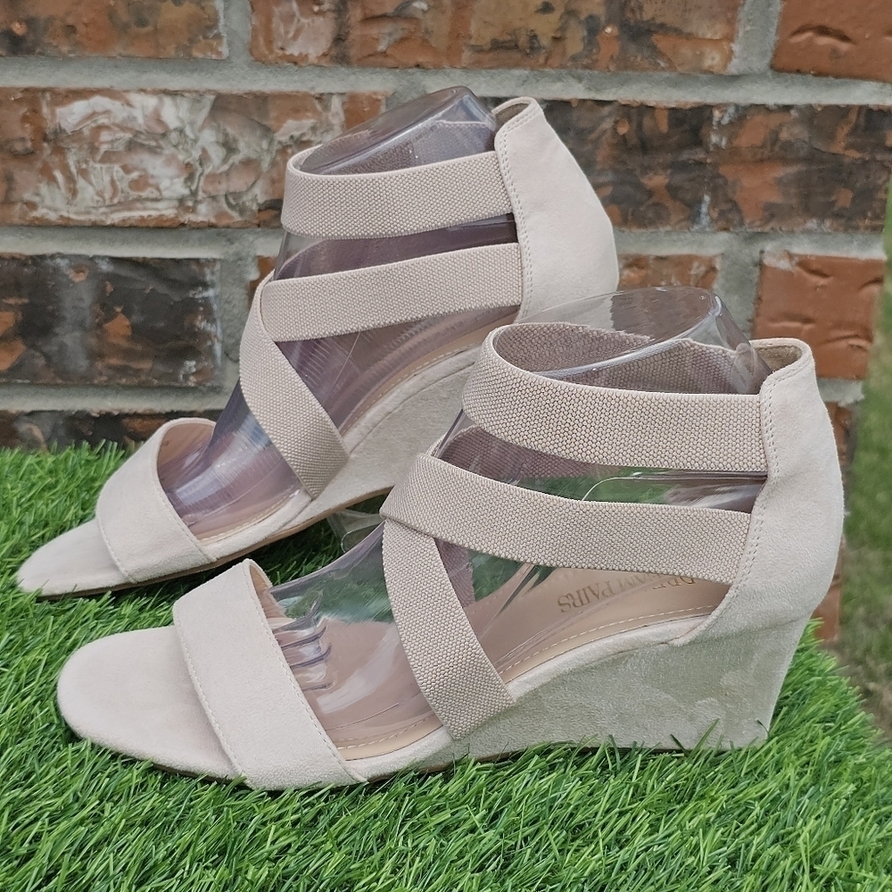 Dream Pairs Tan Open Toe Platform Wedge Sandals Women's Size 8.5 - Picture 2 of 8